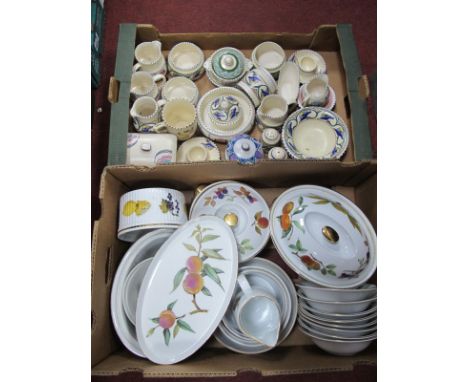 Worcester Evesham Oven to Table Ware, of approximately twenty pieces, quantity of Honiton Ceramics:- Two Boxes