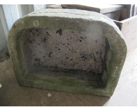 Stoneware 'D' Shaped Garden Trough, 54.5cm wide.