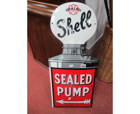 A Contemporary Enamel Type Sign, 'Shell - Sealed Pump', 70 x 32cm.