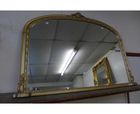 A Victorian style gilt framed overmantel mirror 