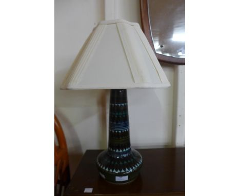A Jersey Pottery green glazed table lamp 