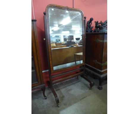 A George IV mahogany cheval mirror 
