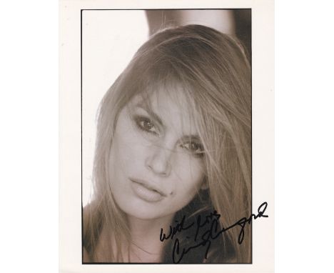 Cindy Crawford, American Model &amp; Actress, 10x8 inch Signed Photo. Good condition. All autographs come with a Certificate 