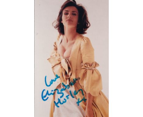 Elizabeth Hurley, Model &amp; Actress 6x4 inch Signed Photo. Good condition. All autographs come with a Certificate of Authen