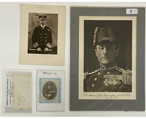 Admiral of the Fleet John Jellicoe 1859-1935 Signature, one picture and one silk portrait