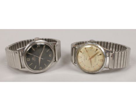 Two gents stainless steel manual wristwatches a Marvin and an Accurist.Condition report intended as a guide only.Both running