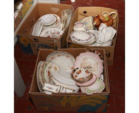 Three boxes of miscellaneous to include Poole, Royal Doulton, Wedgwood etc.