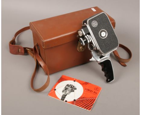 A cased Bolex Paillard B8L hand held Cine camera with accessories and manual.