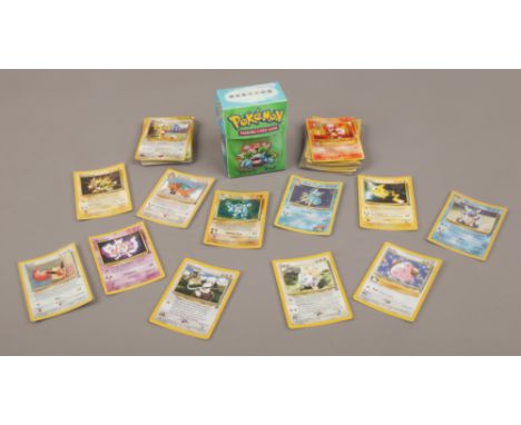 A deck box of Pokemon cards to include first edition, promotional, Japanese, holographic examples etc.