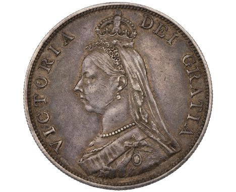 1889 Victoria silver Double Florin (S 3923). Grade: F - Fine.