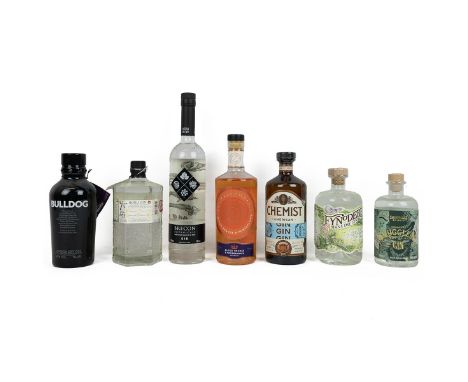 7 bottles of Gin: Roku 70cl 43% alc/vol; Bulldog 70cl 40% alc/vol; Brecon Botanicals 70cl 43% alc/vol; Fynoderee 70cl 43% alc