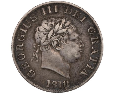 1818 George III silver Halfcrown (S 3789). Grade: F - Fine.