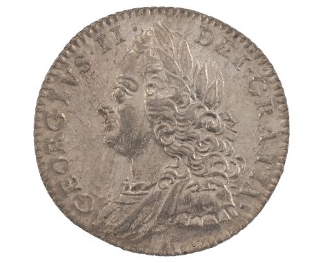 1757 George II silver Sixpence (S 3711). Grade: nUNC - near Uncirculated.