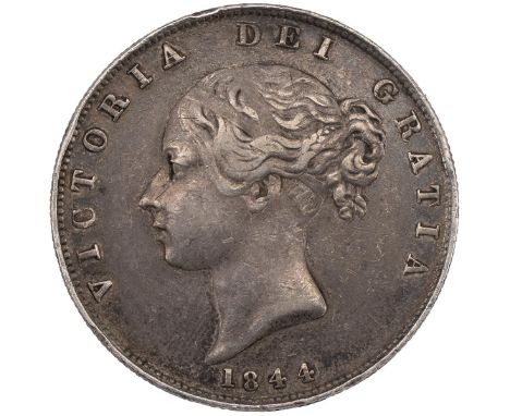 1844 Victoria silver Halfcrown (S 3888). Grade: gF - good Fine with minor edge knocks.