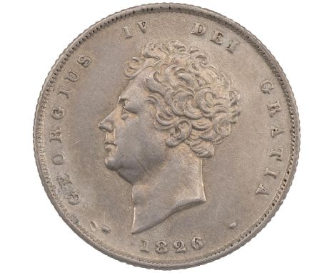 1826 George IV silver Shilling (S 3812). Grade: VF - Very Fine, cleaned.