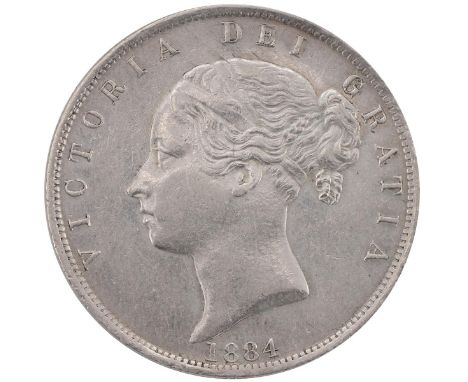 1884 Victoria silver Halfcrown (S 3889). Grade: VF - Very Fine, cleaned.