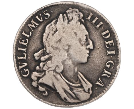 1695 William III silver Crown (S 3470). Grade: VG/nF - Very Good/near Fine.