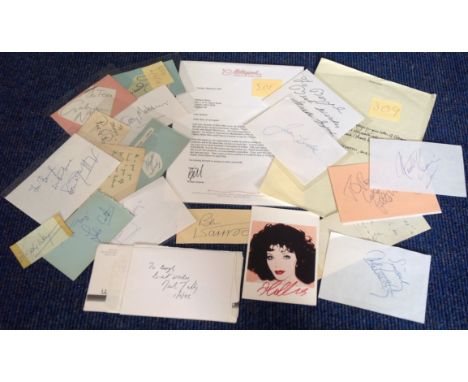 TV/film signed collection. 30+ items. Assorted letters, signature pieces and album pages.  Among the signatures are George Ma