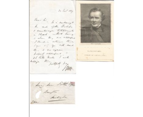 Samuel Wilberforce collection. Includes vintage photo, letter and Freefont. Good Condition. All signed items come with our ce