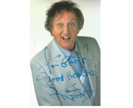 Ken Dodd signed 6x4 colour photo. Dedicated. English comedian, singer-songwriter and actor, identified by his unruly hair and