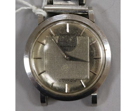 A gentleman's stainless steel Movado Gentleman automatic wrist watch, (strap a.f.).