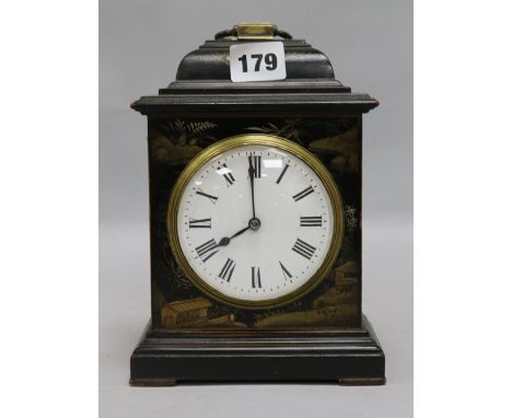 A chinoiserie lacquered mantel clock