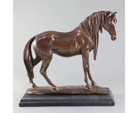 A modern bronze of a horse