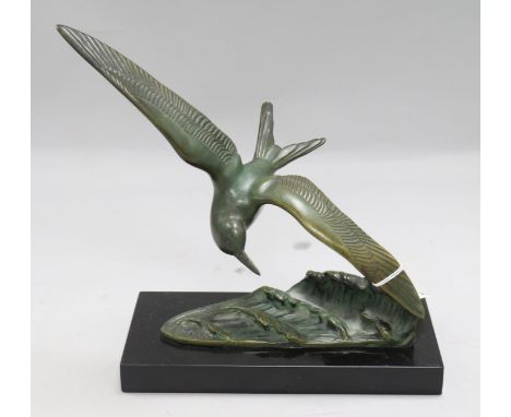 An Art Deco bronze model of a bird, by Irene Rochard