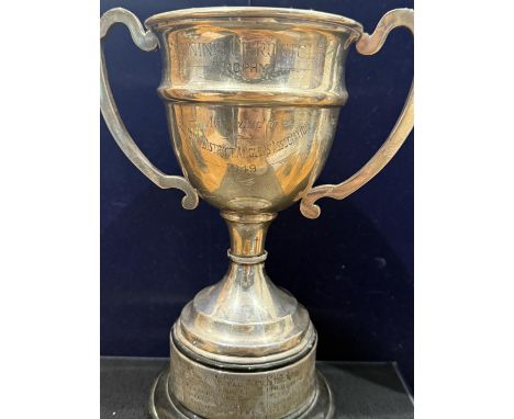 Evening chronicle trophy - silver trophy awarded to Bolton & District Anglers association 1949 Total weight  485.5g
