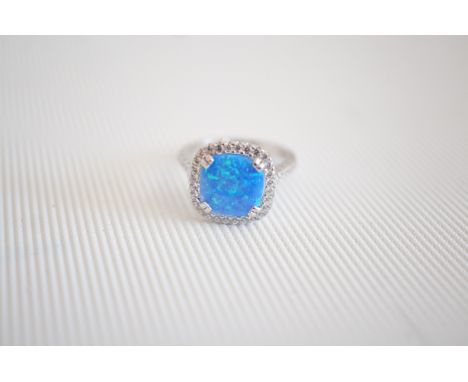 Silver opal ring 