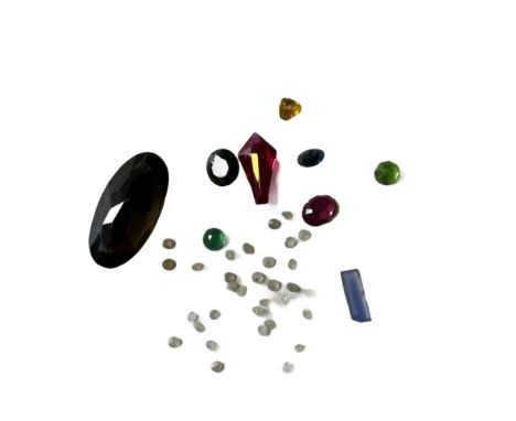 Mixed lot of precious stones to include sapphire, Topaz, Ruby, Garnet, Citrine &1 ct of diamonds 