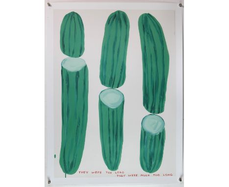David Shrigley (British, b.1968). 'They Were Too Long', offset lithograph printed in colours, 2020, from the edition of unkno