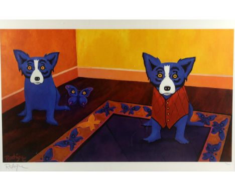 George Rodrigue (American, 1944-2013), Blue Dog. Limited-edition print. Signed and numbered 173/1000 in pencil to margin. Fra