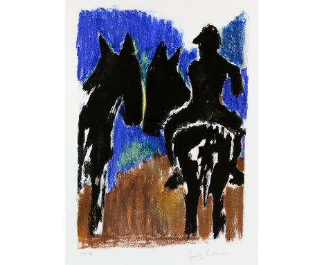 Josef Herman (1911-2000), Two Horses. Limited-edition lithograph. Signed and numbered 149/150 in pencil to margin. Image size