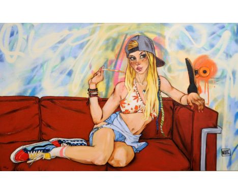 Todd White (b. 1969), 'Malibu'. Print in colours. Numbered 103/135. Framed. Image size 47 x 75cm. 