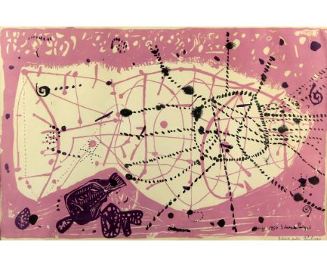 § Eduardo Paolozzi (British, 1924-2005), 'Marine Composition' (1950). Lithograph. Signed in pencil to margin. Framed and glaz