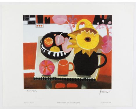 Mary Fedden OBE RA RWS (British, 1915-2012), 'The Orange Mug', lithograph, signed and numbered 520/550 in pencil in the margi