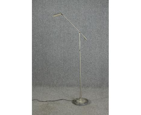 A floor standing chrome anglepoise style lamp.  H.170cm. 