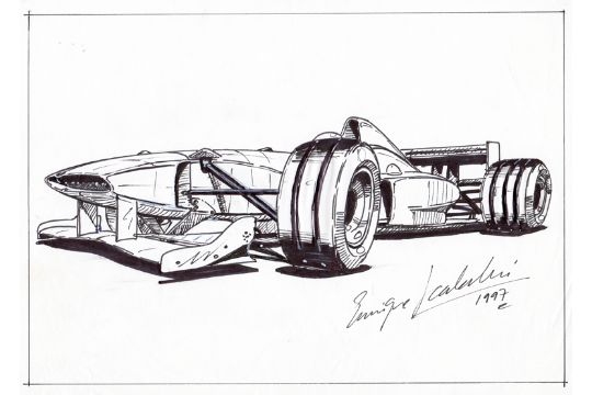 Two Formula 1 Design Concepts And Another Racing Car Drawing By Enrique Scalabroni An F1 Racing