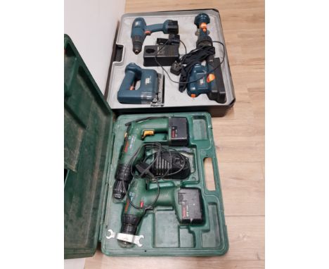BLACK AN DECKER ELECTRIC TOOL SET AND BOSCH DRILLS