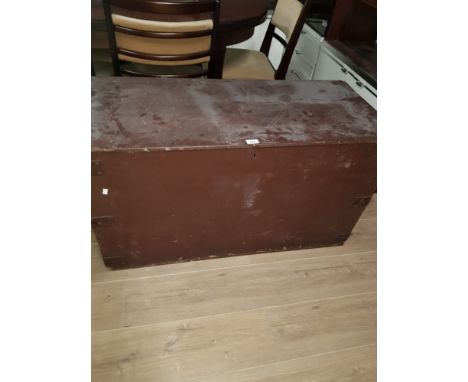LARGE VINTAGE WOODEN CHEST