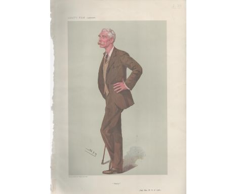 Vanity Fair Print. Titled Rowdy. Subject Maj Gen sir R B Lane. Dated 22/3/1906. Approx size 14x11inch. Good condition. All au
