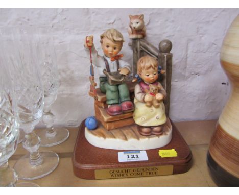 Hummel figure group 'Wishes Come True' on wooden base