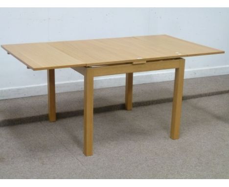 Light oak extending drawer leaf dining table, 90cm x 90cm