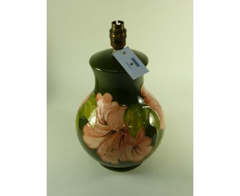 Moorcroft 'Hibiscus' lamp base H32cm