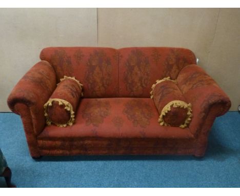 Two seater sofa in red Mulberry Home fabric, W174cm