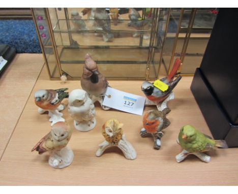 Eight Goebel bird ornaments