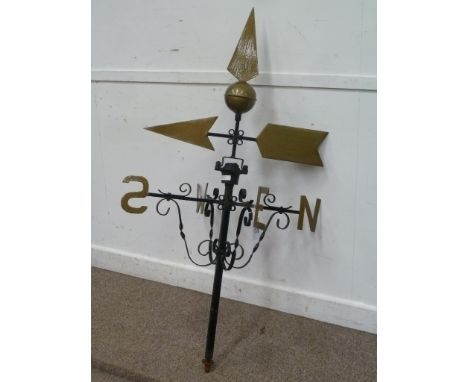 Wrought metal weather vane, H128cm