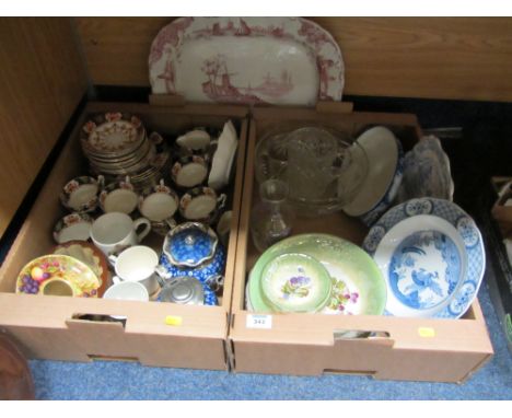 Late Victorian Royal Stafford tea service - 12 place settings lacking one cup, meat dish and other decorative ceramics and gl