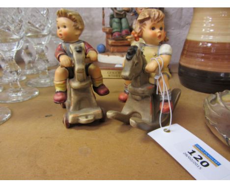 Two Hummel figures 'Cowboy Corral' and 'Riding Lesson'